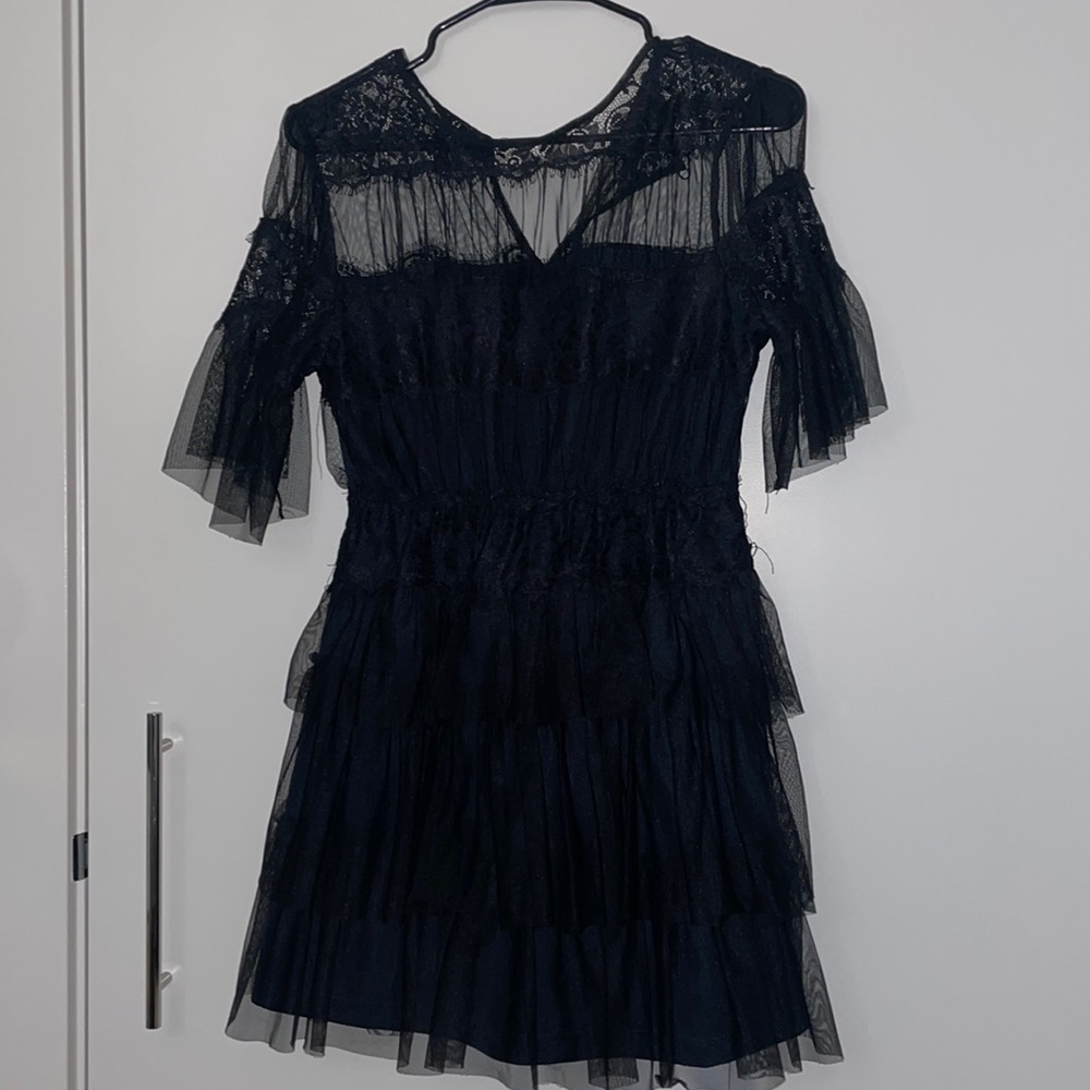 Zara lace ruffles mini dress